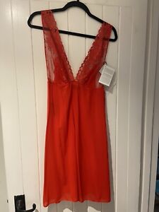 BNWT La Perla Silk & Lace Red Chemise Size Large RRP £360