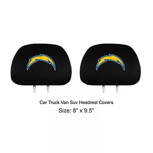 New 2pc Set NFL San Diego Chargers Car Truck Suv Headrest Covers Automotive Gear - Picture 1 of 1