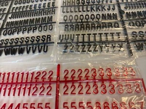 Coke Coca-Cola 3/4" Two BLACK Menu Board Letters & One RED Numbers Symbols set - Picture 1 of 19