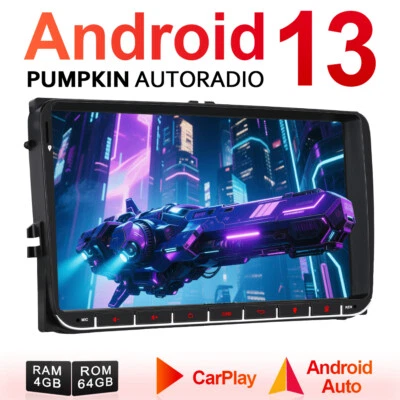 Pumpkin 4GB 64GB 9" Android 13 Autoradio GPS Navi Carplay for VW Golf 5 6 Passat - Bild 1 von 4