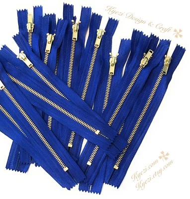 Cremalleras de extremo cerrado de dientes de metal 3 5 10 piezas - cremallera de 10", 12", 14", 16 pulgadas, calibre 3 Foto 1 de 2