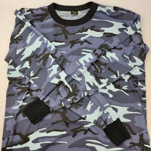 Rothco Uomo Blu Urban Woodland Mimetico Manica Lunga Tg XL Caccia Militare Nuovo Senza Etichetta - Foto 1 di 7