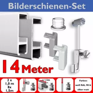 14m Set Completo Carril de Imagen Imágenes Railes de Galería con Accesorios - Imagen 1 de 3