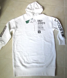 NEW Lacoste LIVE x Minecraft Organic Fleece Hoodie Dress Womens L White $275.00 - Picture 1 of 8