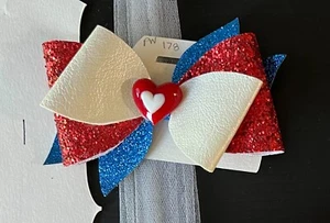  Patriotic Hair Bows Assortment 2 Multi-layered bows to Choose from - Picture 1 of 4