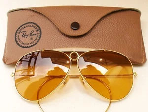 Vintage B&L Ray Ban USA Shooter 62mm Ambermatic Yellow All-Weather Sunglasses - Picture 1 of 9