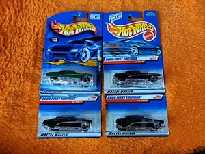 4 Hot Wheels 2000 SO FINE 78 First Edition Black & 2001 Green 168 Lace Wheel New - Picture 1 of 4