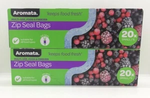 40 x 1 Litre Food Fridge & Freezer Bags With Zip Resealable Reusable Strong - Picture 1 of 1