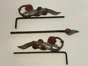 2 Gusseisen Schwenkarm Gardinenstange Halter Raffhalter mit 1 Verlängerung - Viktorianisch - Bild 1 von 8