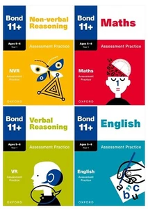 Bond 11+ Assessment Papers 5-6 years 4 Books Set Maths, English, Verbal, Non-Ver - Picture 1 of 5