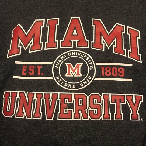 Miami University Ohio Jerzees Sweatshirt Gray Small Redhawks Cover