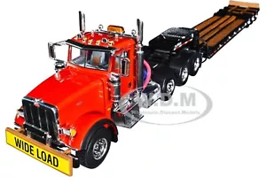 PETERBILT 367 DAY CAB & LOWBOY TRAILER COLA RED 1/50 DIECAST FIRST GEAR 50-3476 - Picture 1 of 6