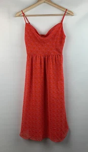 Vestido Rachel Roy Rojo/Rosa Geo Estampado Correas de Espagueti Cremallera Lateral Forrado Talla XS - Imagen 1 de 8