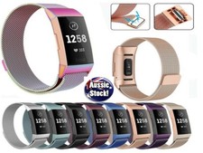 For Fitbit Charge 3 Band Metal Stainless Steel Milanese Loop Wristband Strap