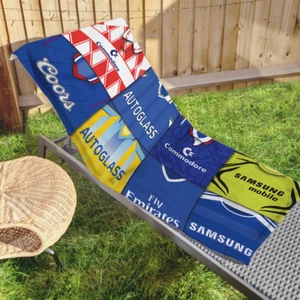 Chelsea Retro Shirt Montage Strandtuch Classic Kit Blues Fans Fitnessstudio Reise Sport - Bild 1 von 2