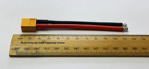 Male XT60 connector pigtail/cable 100mm 12 AWG silicone wire RC - Picture 1 of 3