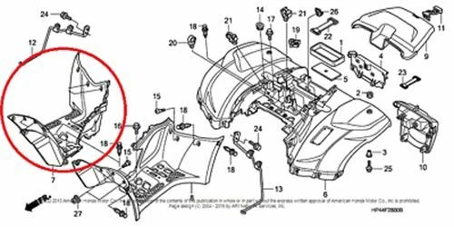 NEW OEM HONDA TRX420 FOURTRAX RANCHER 4X4 ES RIGHT SPLASH MUD GUARD FOOTWELL Foto 1 de 1