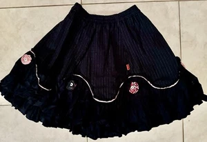 New Jottum Girl Navy Rosette Applique Ruffle Trim Skirt Dutch Size 12 Christmas - Picture 1 of 7