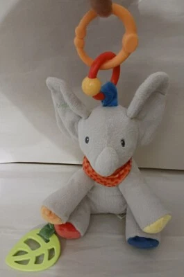 Baby Gund 9" FLAPPY ELEPHANT Activity Plush Rattle Crinkle Chew Teether Squeaker - Image 1 of 4