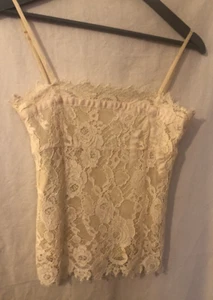 Karen Millen Baumwolle Spitze tailliert Camisole Top - Gr. UK 8 - Bild 1 von 9