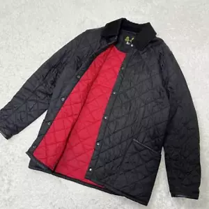 Rare Barbour Quilted Jacket Leather Corduroy Sheep L Men's Outdoor - Picture 1 of 16
