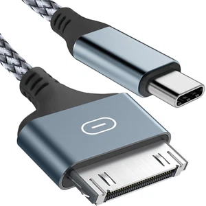30 Pin to USB C Adapter Ipod Charger Nylon Braided Fast Charging Data Cord Next - Picture 1 of 12