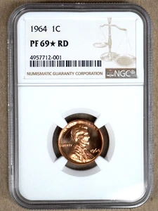 1964 PROOF LINCOLN CENT NGC PF69* RD STAR 712001 - EXCEPTIONAL EYE APPEAL - Picture 1 of 3