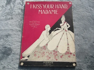c.1929 HARMS~I Kiss Your Hand, Madame Partituras~Erwin/Rotter~Era Art Deco~ Foto 1 de 4