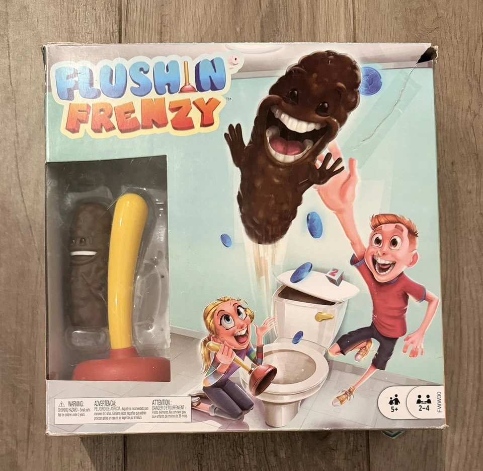 Flushin' Frenzy Mattel Game 2018 niños diversión familiar émbolo inodoro Foto 1 de 4