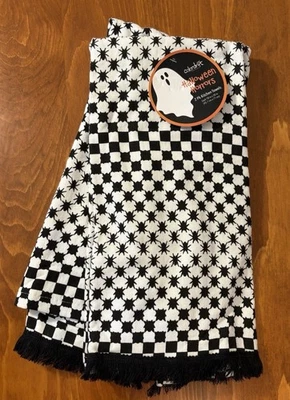 ColorDrift кухонные полотенца (2) пауки черный/белый 18 X 28 100% хлопок новый с Ярлыками - Изображение 1 из 4