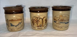Tazas de cerámica vintage PUPUKEA POTTERY HAWAII (3) Mauna Kea, Lahaina, Akaka Falls - Imagen 1 de 19