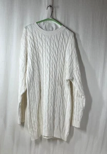 NWT 12th Tribe Women's Off White Long Sleeve Cable Knit Dress - Size M - Picture 1 of 4