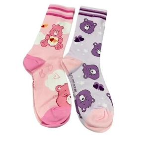 NEW 2 pairs women's crew socks one size care bears - Picture 1 of 1