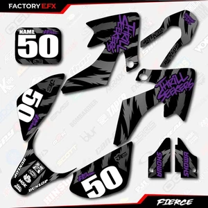 Black & Purple Fierce Racing Graphics Kit fits 04-12 Honda Crf50 CRF 50 Decals - Picture 1 of 8