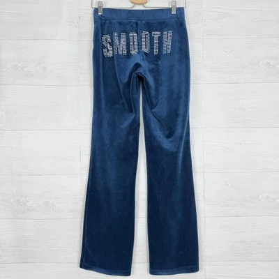 Juicy Couture x Kraft Real Mayo Track Pants Velour XS Teal Y2K Lounge Low Rise - Image 1 of 4
