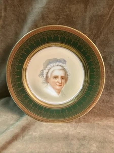 Circa 1920s Thomas porcelain Bavaria Tatler Martha Washington plate Green Border - Picture 1 of 5