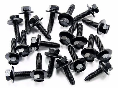 Subaru 6mm Body Bolts- M6-1.0 x 25mm Long- 10mm Hex- 17mm Washer- 20 bolts- #161 - Image 1 of 4