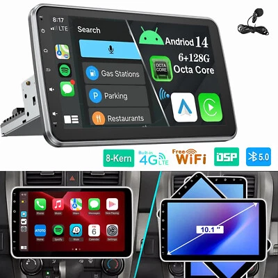 6+128GB 8-Kern Android 14 Carplay Autoradio 1 DIN 4G GPS 360° Drehbar Bildschirm - Bild 1 von 4