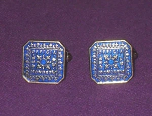VINTAGE 1990 STERLING SILVER & ENAMEL PER OFFICIA AD HONOREM MASONIC CUFFLINKS - Imagen 1 de 6