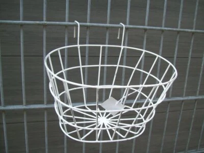 Korb Hängekorb Draht Campo Oval weiß Metall Wandkorb shabby Blumenkorb Ampel - Bild 1 von 4