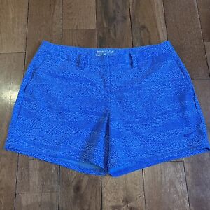 Womens Nike Dri Fit Golf Shorts Blue Dots Polyester Stretch sz 6/ 5” inseam