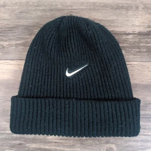 Vintage Nike Embroidered Beanie Hat Logo Swoosh Blue And White One Size Fits All - Picture 1 of 8