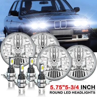 8 PIEZAS 5-3/4 5,75" con faros LED H4 luces HI/LO para BMW 325i 528i 535i E30 Foto 1 de 4