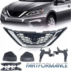 Front Grille & Headlight Bumper Brackets Cover 7PCS For 2016-2019 Nissan Sentra - Picture 1 of 11