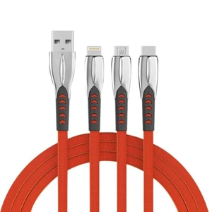 3-in-1 Fast Charging Type-C USB Cable Cord for Samsung Galaxy Z Flip 4 SM-F721U - Picture 1 of 1