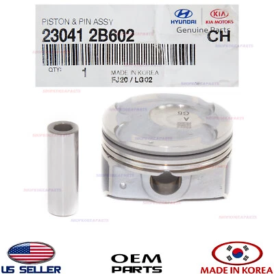 Conjunto de pistão e pino de motor genuíno 1.6L STD-A ⭐OEM⭐ HYUNDAI KIA *Veja compatibilidade - Imagem 1 de 4
