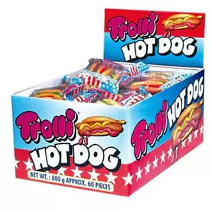 Trolli 60 Hot Dog Gummy Halloween Party Favours Candy Buffett Bulk Lollies - Picture 1 of 4