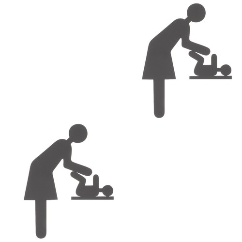 2 Pieces Restroom Sign Bathroom Rules Art Wall Decor Baby Changing