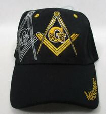 Masonic Shadow Freemasonry Mason Emblem Lodge Baseball Cap Hat Black Embroidered