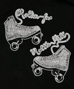 Rollerskating Black and White Short Sleeve MEDIUM T-shirt Roller Derby Skating - Picture 1 of 3